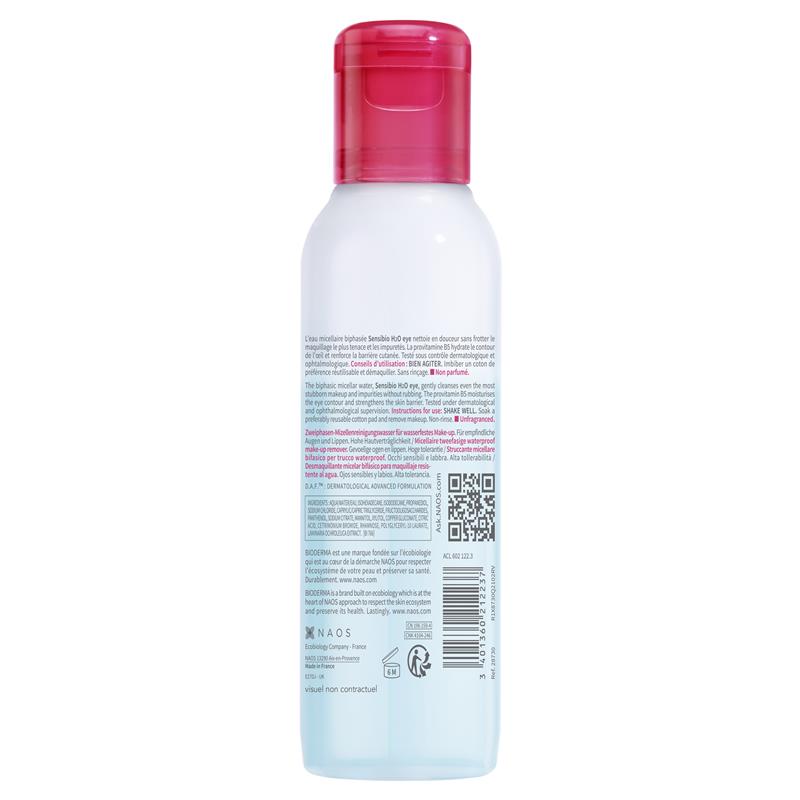 Load image into Gallery viewer, Bioderma Sensibio H2O Eye Biphasic Micellar Makeup Remover for Sensitive Skin 125ml
