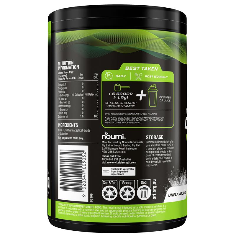 Load image into Gallery viewer, Vital Strength Glutamine Recovery Fuel 450g
