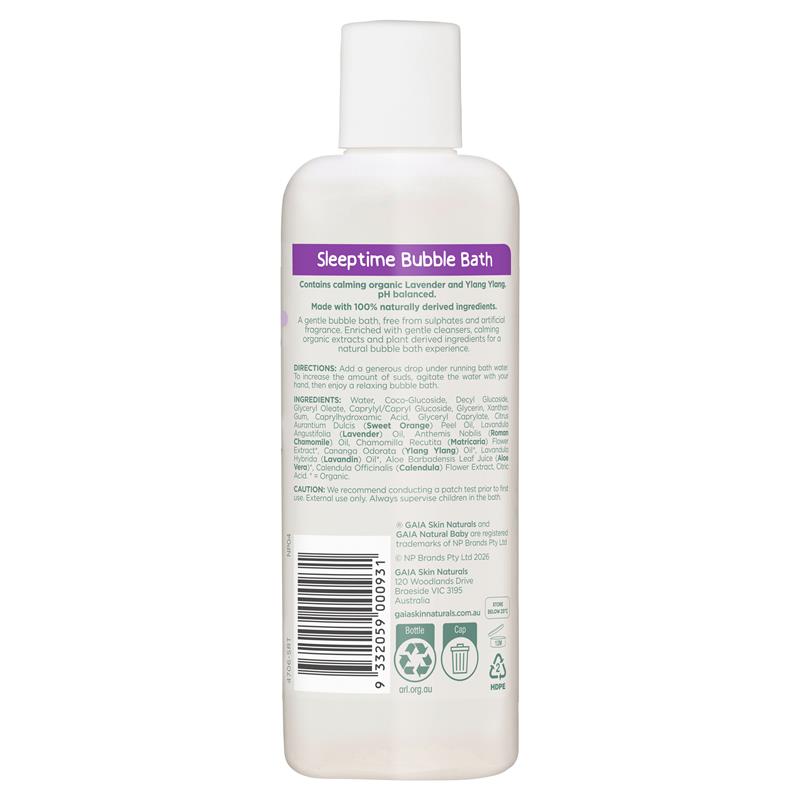 Load image into Gallery viewer, Gaia Natural Baby Bubble Bath Sleeptime 250ml

