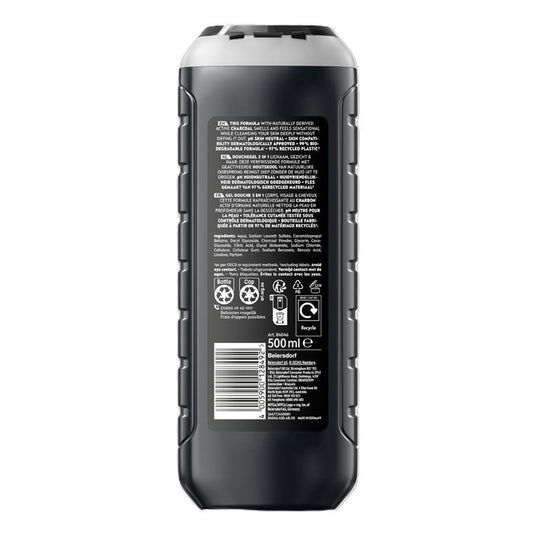 NIVEA MEN Active Clean 3-IN-1 Shower Gel Body Wash 500ml