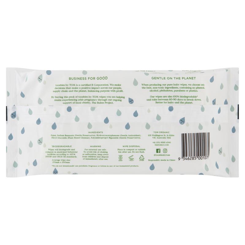 Load image into Gallery viewer, Tooshies Baby Wipes Pure Water 70 Pack
