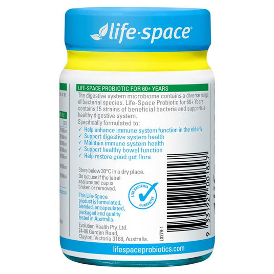 Life-Space Probiotic for 60+ Years 90 Capsules Exclusive Size