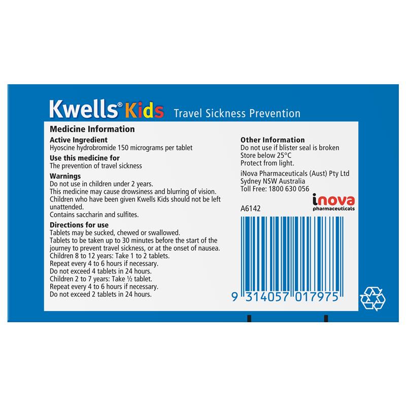 Load image into Gallery viewer, Kwells Kids Travel Sickness 12 Chewable Tablets
