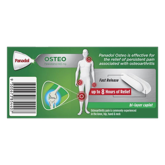 Panadol Osteo Paracetamol Pain Relief 665mg 96 Caplets (S3)