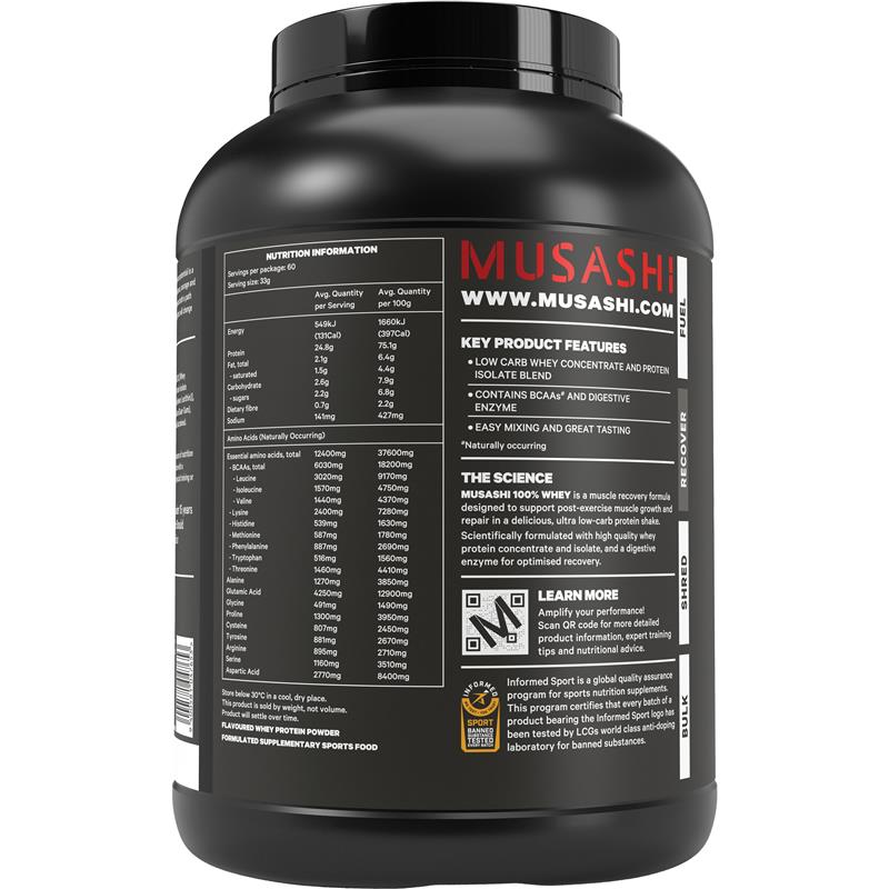 Load image into Gallery viewer, Musashi 100% Whey Chocolate 2kg
