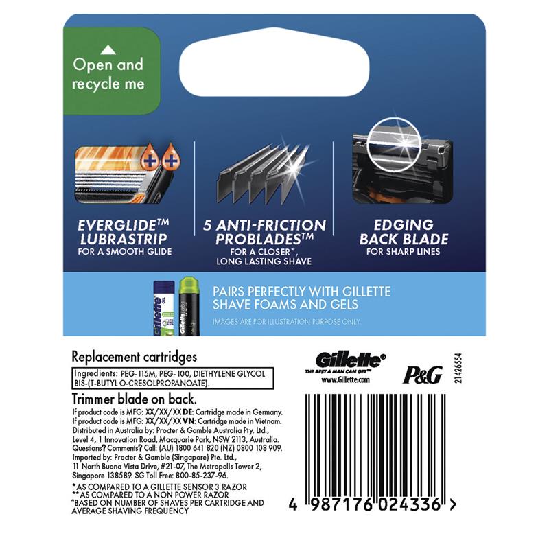 Load image into Gallery viewer, Gillette Fusion Proglide Power Razor Blades 4 Pack
