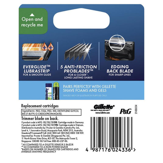 Gillette Fusion Proglide Power Razor Blades 4 Pack