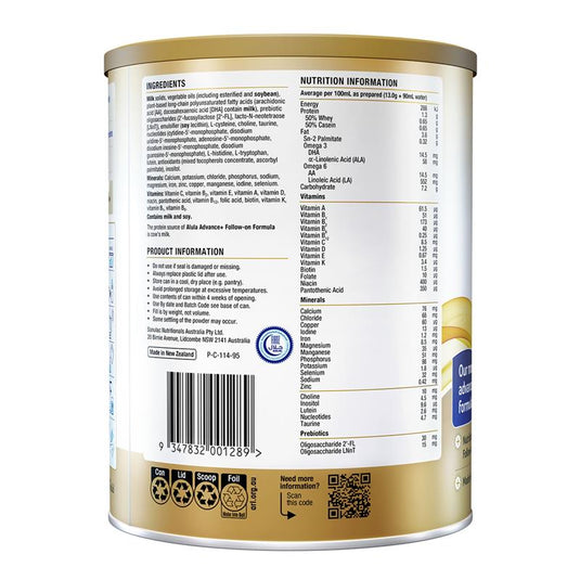 Alula Advance+ Stage 2 Follow On Formula 6-12 Months 800g