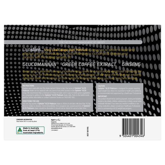 Optislim VLCD Platinum Strawberry Shake 21x25g Sachets
