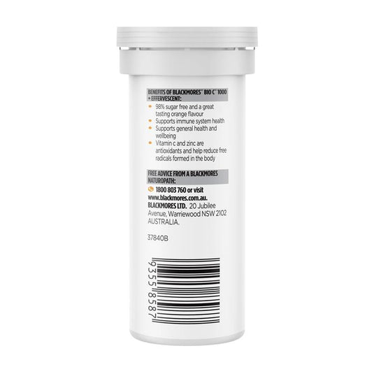 Blackmores Bio C 1000 Echinacea + Zinc 10 Effervescent Tablets