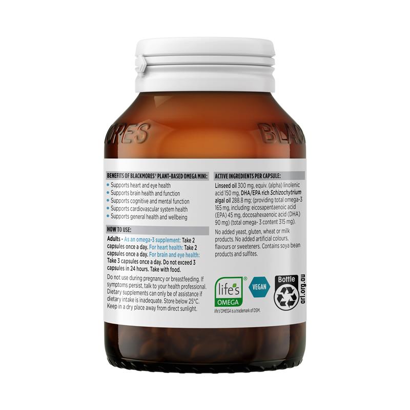 Load image into Gallery viewer, Blackmores Plant-Based Omega Mini 120 Capsules
