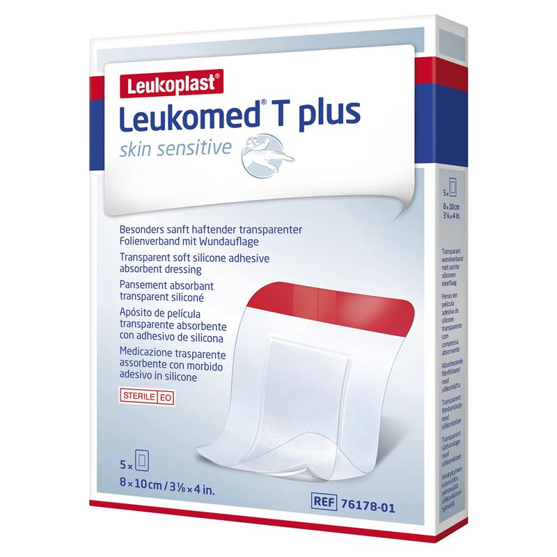Load image into Gallery viewer, Leukomed T Plus Skin Sensitive Transparent 8cm x 10cm 5 Pack
