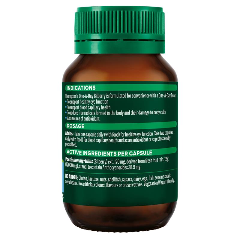 Load image into Gallery viewer, Thompson's One-A-Day Bilberry 12000mg 60 Capsules
