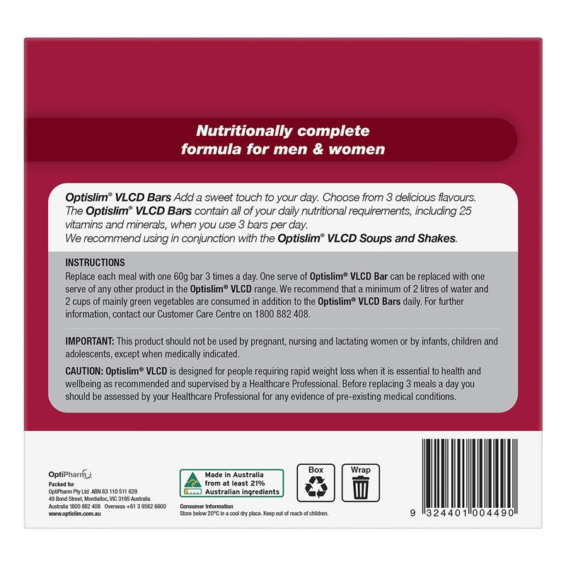 Load image into Gallery viewer, Optislim VLCD Bars Variety 60g 15 Pack
