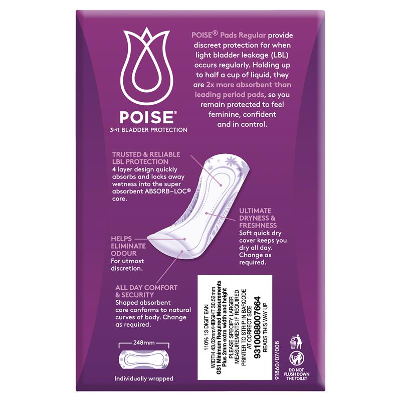 Load image into Gallery viewer, Poise Pads Regular 16 Pack
