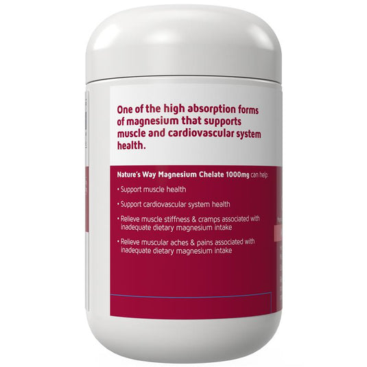 Nature's Way Magnesium Chelate 1000mg 100 Tablets