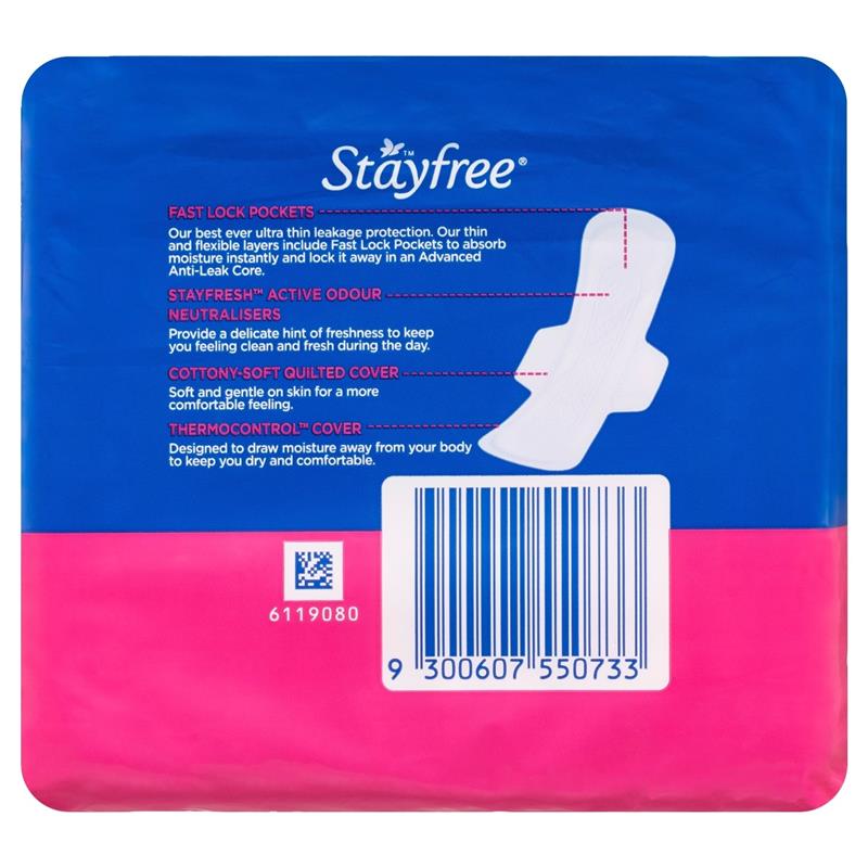 Load image into Gallery viewer, Stayfree Ultra Thin Super Sanitary Pads With Wings 12 Pack
