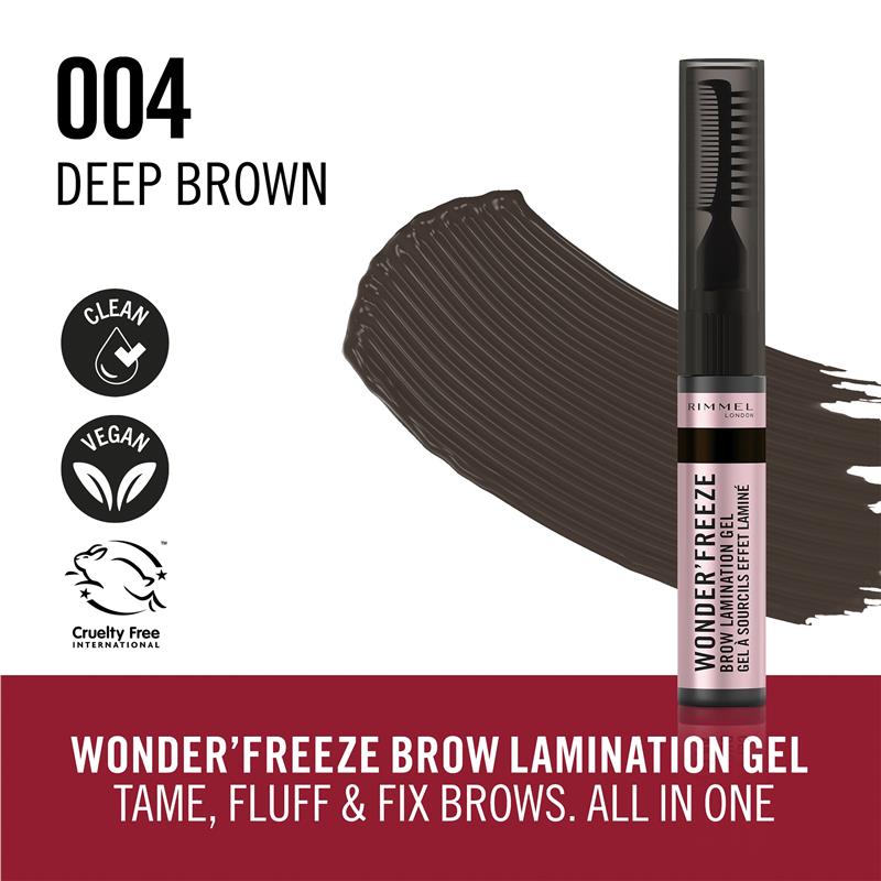 Load image into Gallery viewer, Rimmel Wonder Freeze Brow Lamination Gel 004 Deep Brown
