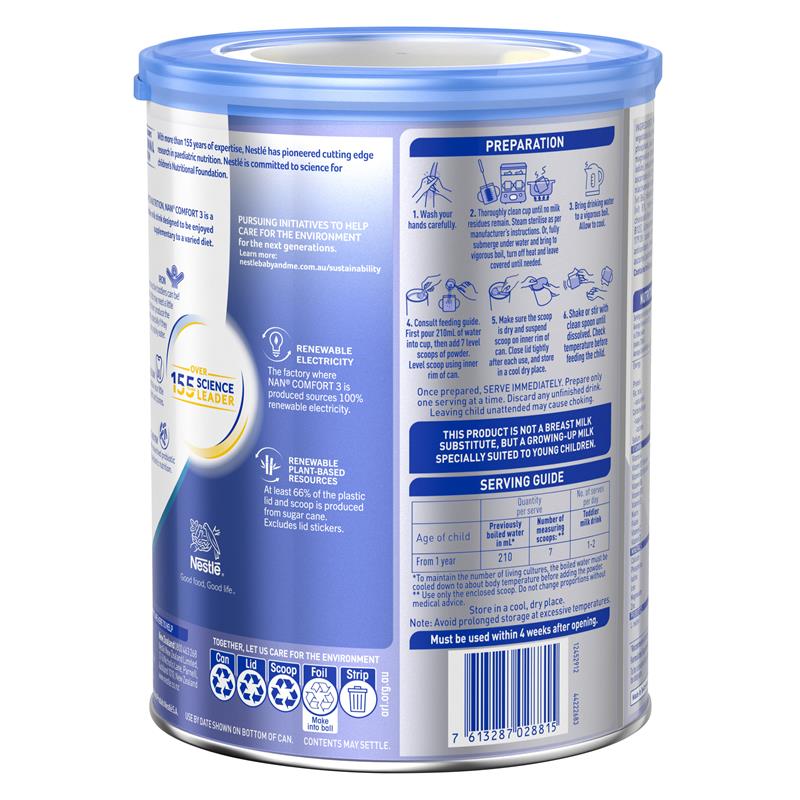 Load image into Gallery viewer, Nestle NAN COMFORT 3 Toddler Milk Drink Powder, From 1 year – 800g
