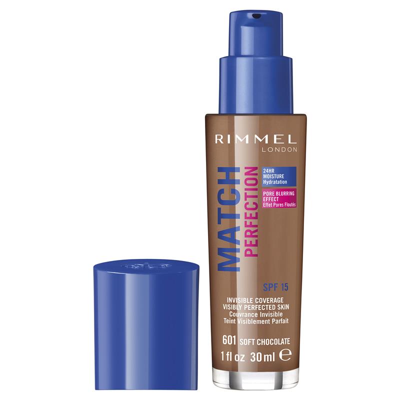 Load image into Gallery viewer, Rimmel Match Perfection Foundation Soft Chocolate 601
