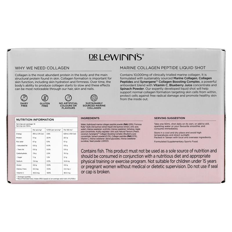 Load image into Gallery viewer, Dr. LeWinn's Collagen Inner Beauty Liquid Shot Peach 10 x 50ml

