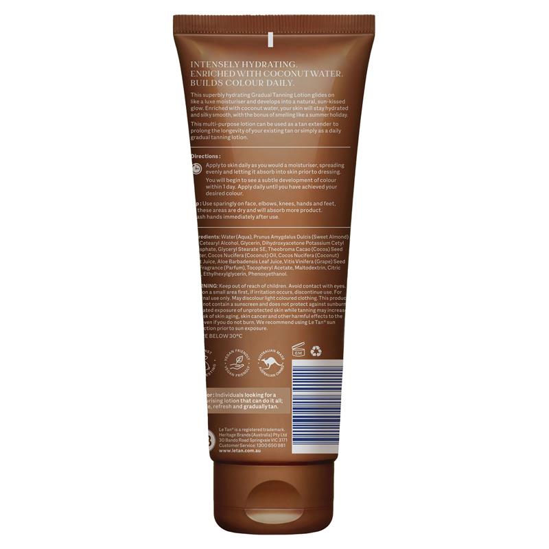 Load image into Gallery viewer, Le Tan Coconut Gradual Tan Lotion 250ml
