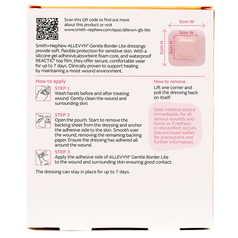 Load image into Gallery viewer, Allevyn Gentle Border Lite 5cm x 5cm 3 Pack
