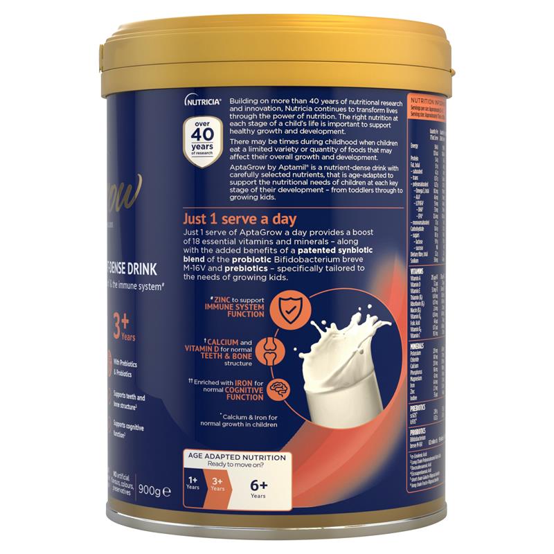 Load image into Gallery viewer, AptaGrow Nutrient-Dense Milk Drink From 3+ Years 900g
