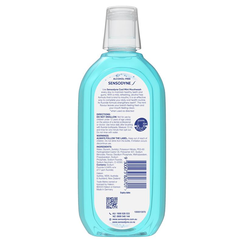 Load image into Gallery viewer, Sensodyne Sensitive Cool Mint Gentle Mouthwash 500 mL
