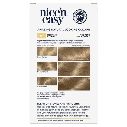 Clairol Nice N Easy 9A Natural Light Ash Blonde Permanent Hair Colour