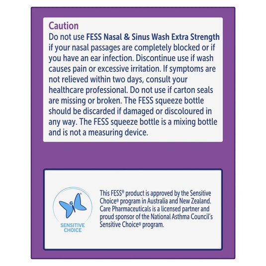 Fess Nasal & Sinus Wash Extra Strength Refill 24 Sachets