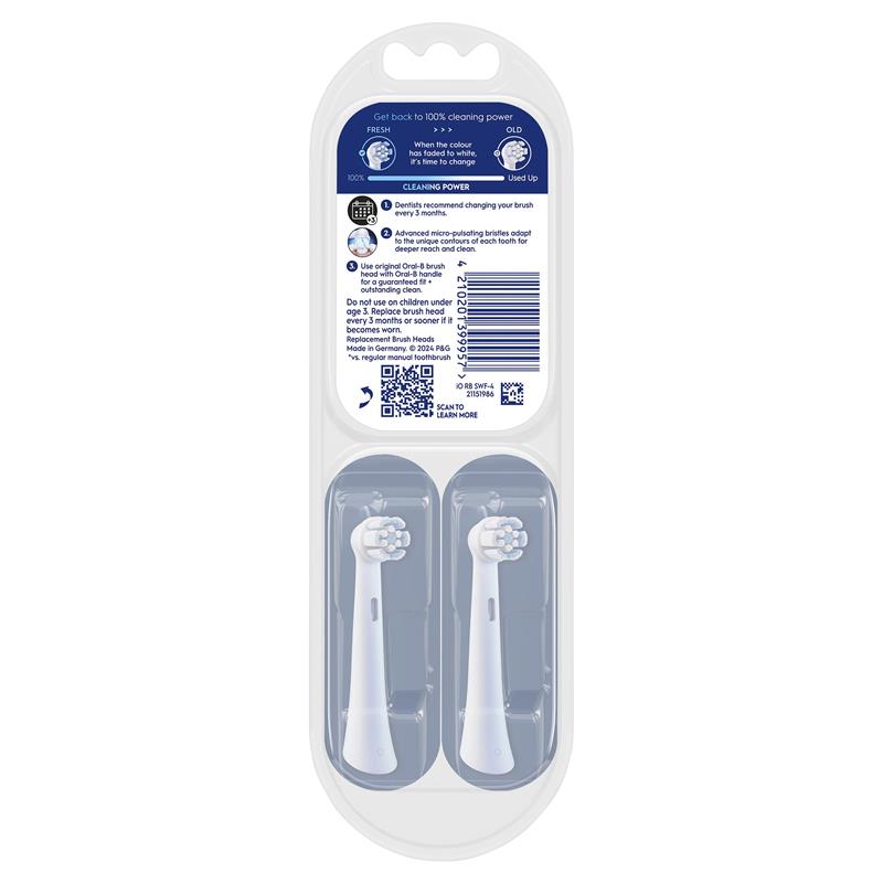 Load image into Gallery viewer, Oral B Power Toothbrush iO Clean &amp; Gum Protect Refills White 4 Pack
