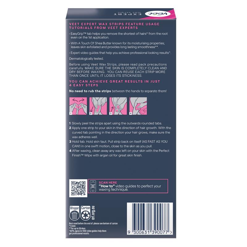 Load image into Gallery viewer, Veet Expert Cold Wax Leg &amp; Body 40 Pack
