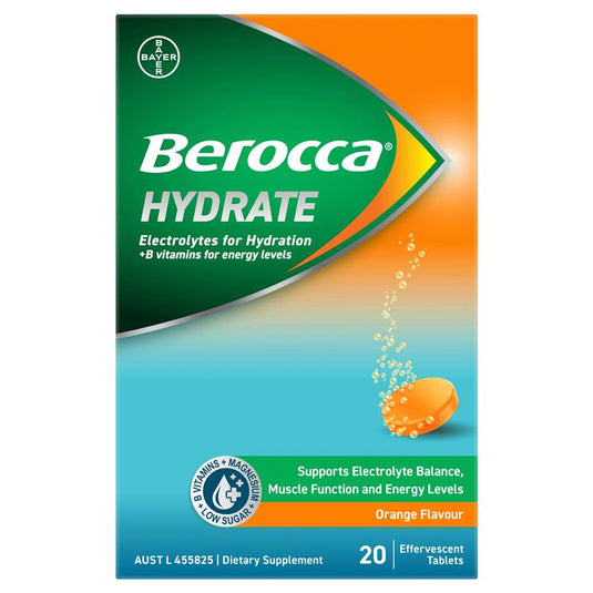 Berocca Hydrate Orange 20 Effervescent Tablets