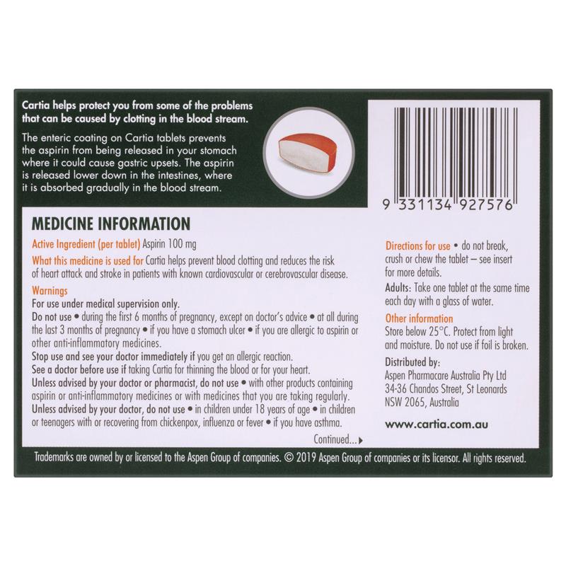 Load image into Gallery viewer, Cartia 100mg Tablets 168
