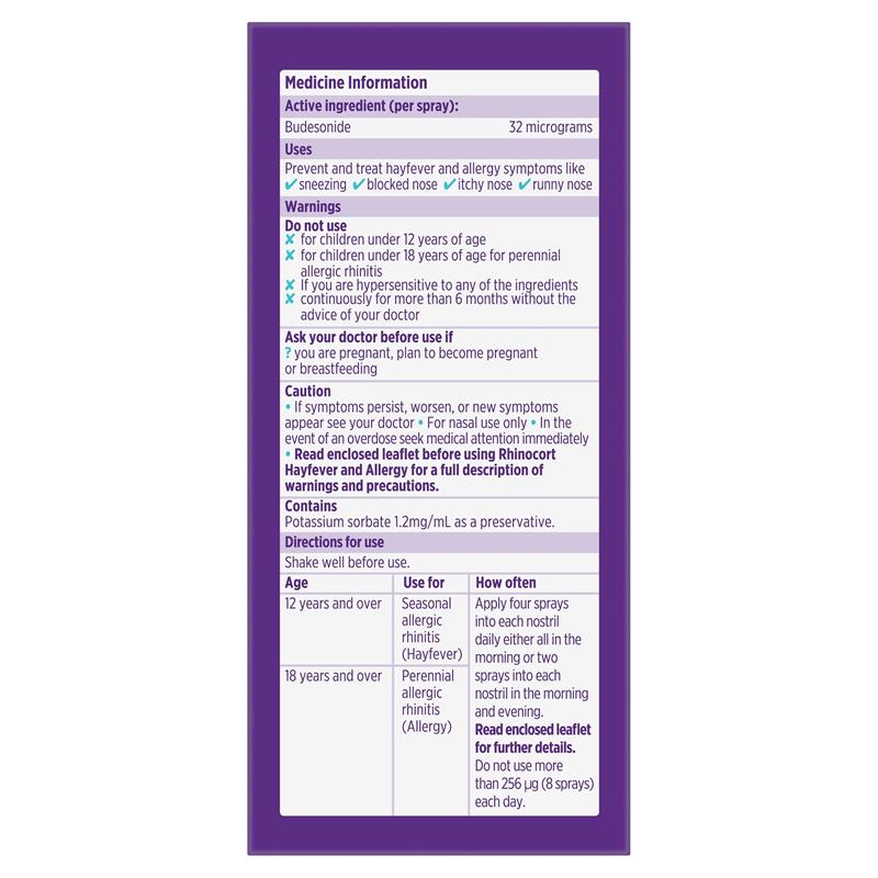 Load image into Gallery viewer, Rhinocort Original Hayfever &amp; Allergy Nasal Spray 120 Sprays
