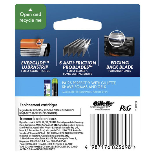 Fusion ProGlide Flexball Razor Blades 4 Cartridges Refills