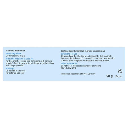 Canesten 1% Anti-fungal Cream 50g