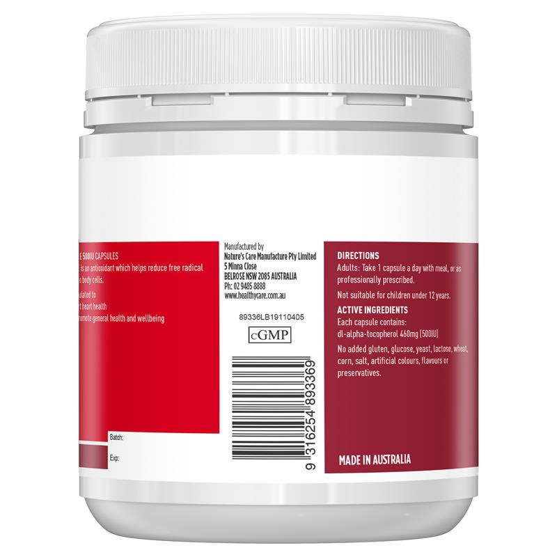 Load image into Gallery viewer, Healthy Care Vitamin E 500IU 200 Capsules
