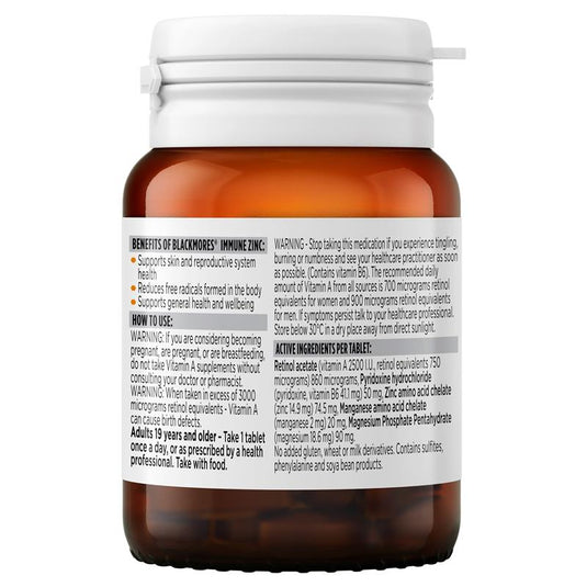 Blackmores Immune Zinc 60 Tablets