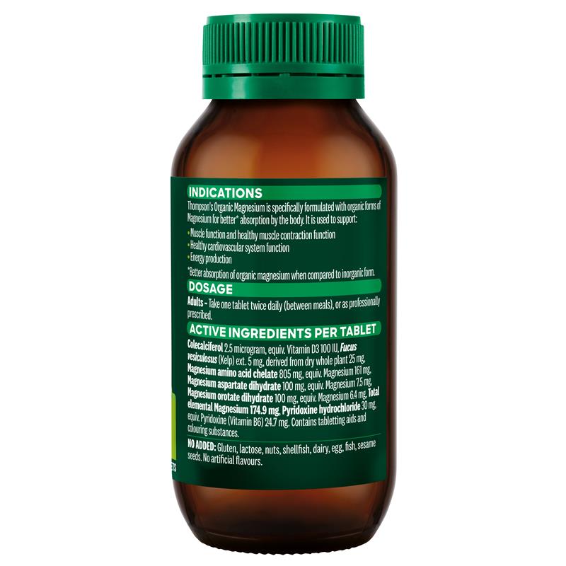 Load image into Gallery viewer, Thompson's Organic Magnesium 120 Tablets
