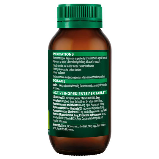 Thompson's Organic Magnesium 120 Tablets