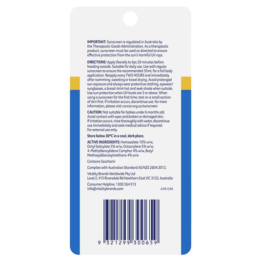 Cancer Council SPF 50+ Ultra Sunscreen Lip Balm 4g