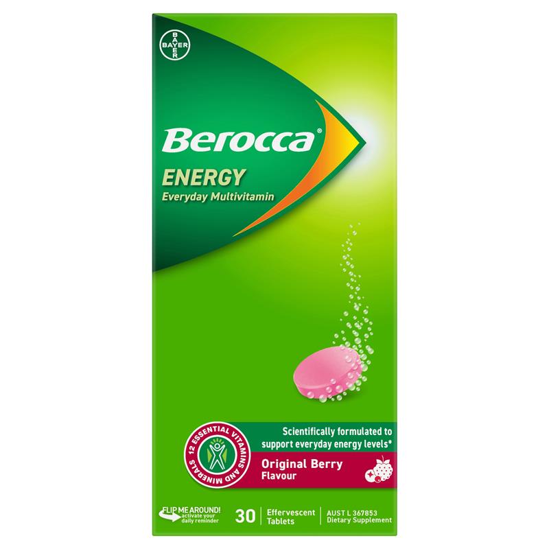 Load image into Gallery viewer, Berocca Energy Original Berry 30 Effervescent Tablets
