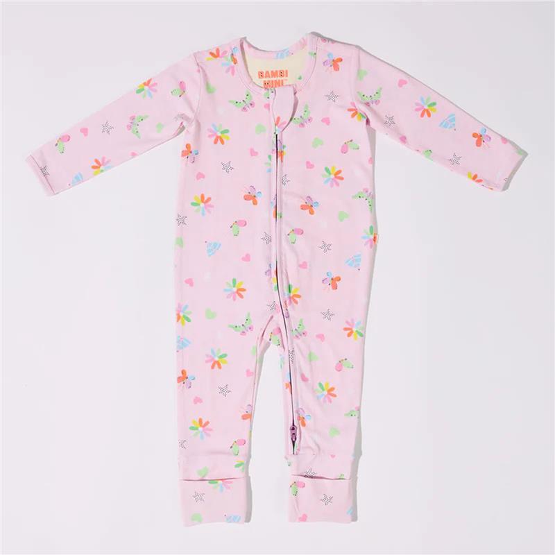 Load image into Gallery viewer, Bambi Mini Co. Wrigglesuit 0 Newborn Pink Festival Bloom

