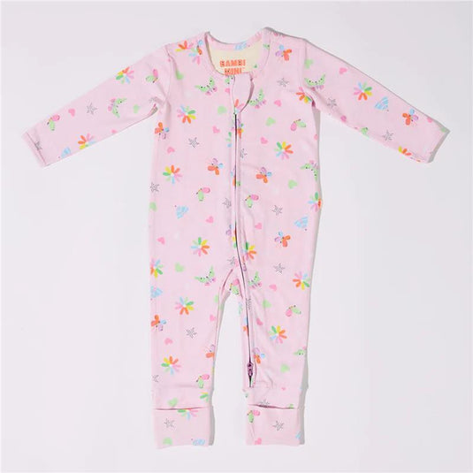 Bambi Mini Co. Wrigglesuit 0 Newborn Pink Festival Bloom