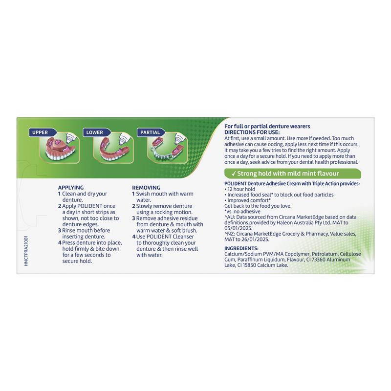 Load image into Gallery viewer, Polident Denture Adhesive Cream Fresh Mint 2x60g Pack Exclusive Size
