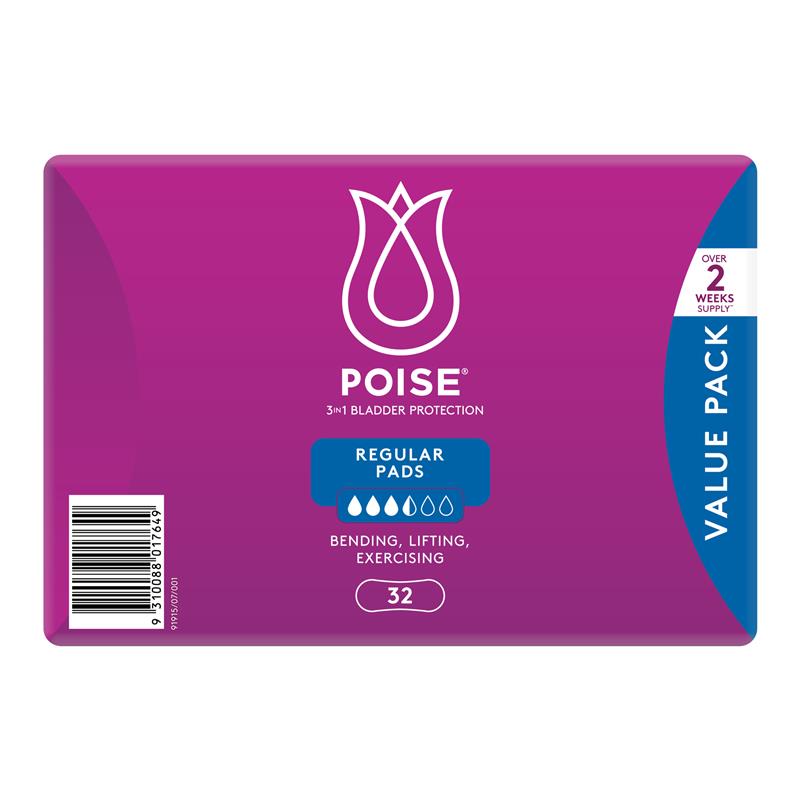 Load image into Gallery viewer, Poise Pad Regular Bulk  32 Pack
