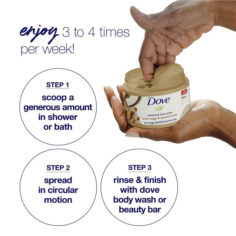 Load image into Gallery viewer, Dove Exfoliating Body Polish Brown Sugar &amp; Coconut Butter 298g
