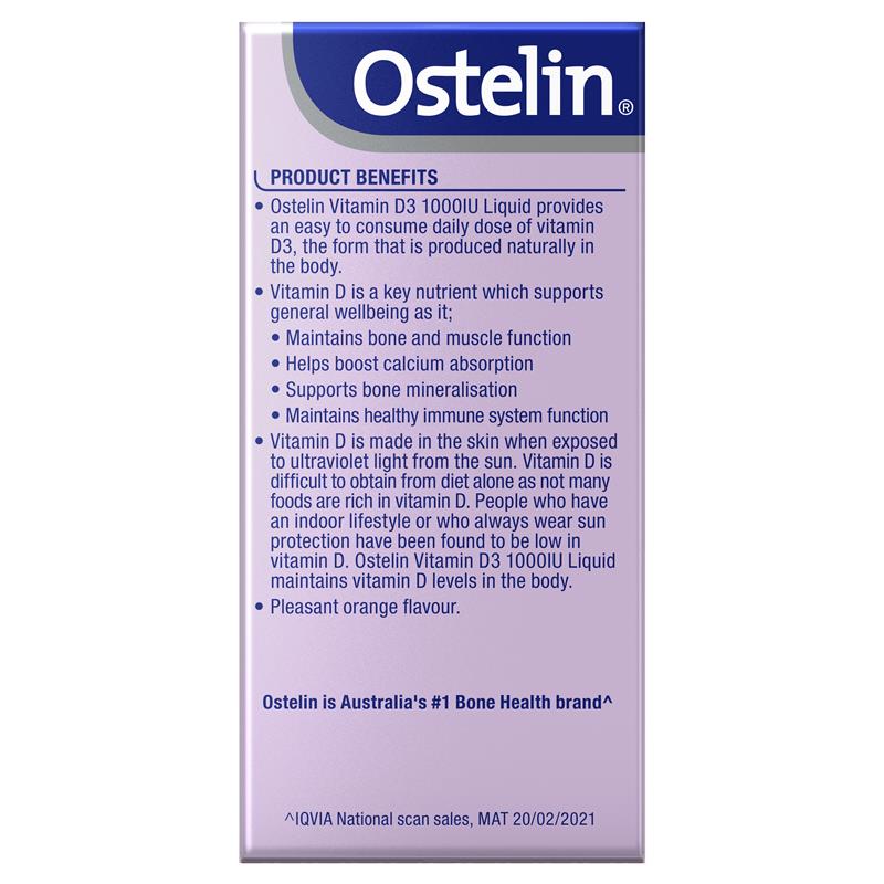 Load image into Gallery viewer, Ostelin Vitamin D3 1000IU Liquid 50ml
